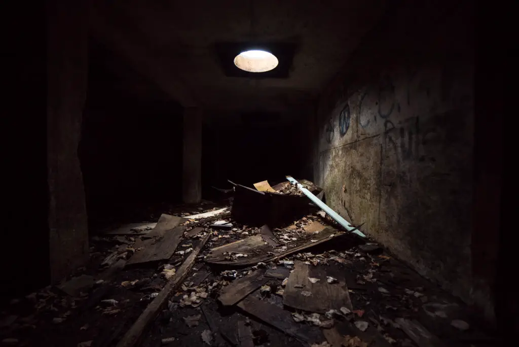 Lima TB Hospital in Ohio hole in ground letting in light