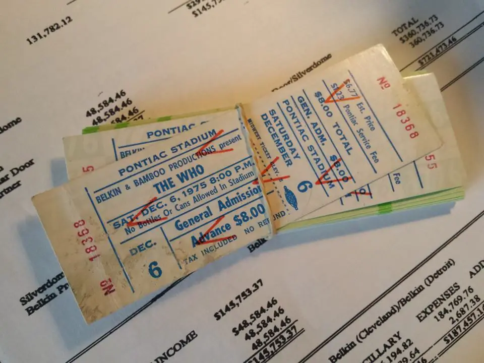 vintage who tickets from silverdome