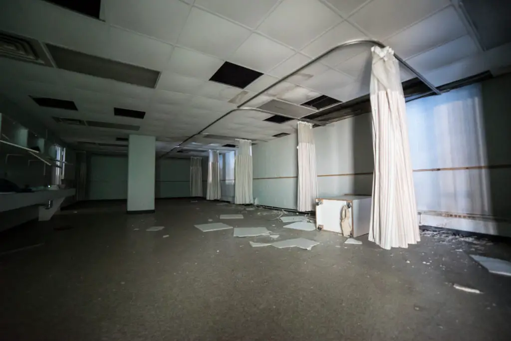 abandoned silverdome stadium in pontiac michigan medical room