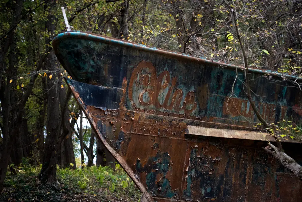 rusted abandoned ghost ship