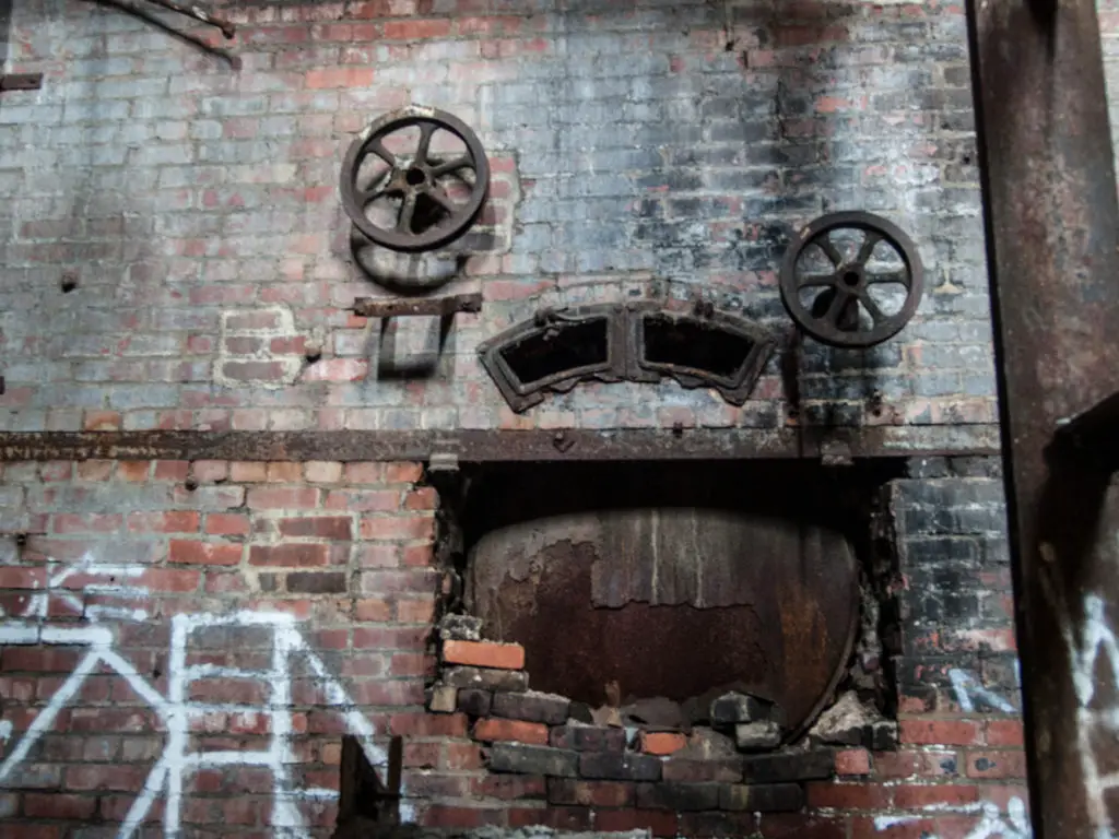 face made of industrial pieces