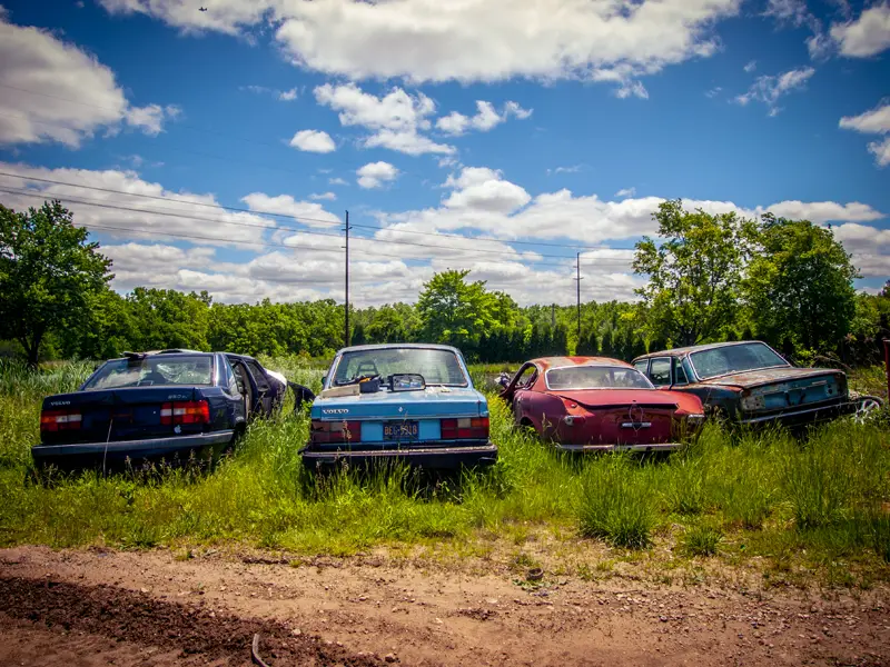 volvo graveyard rusty cars ravenna ohio
