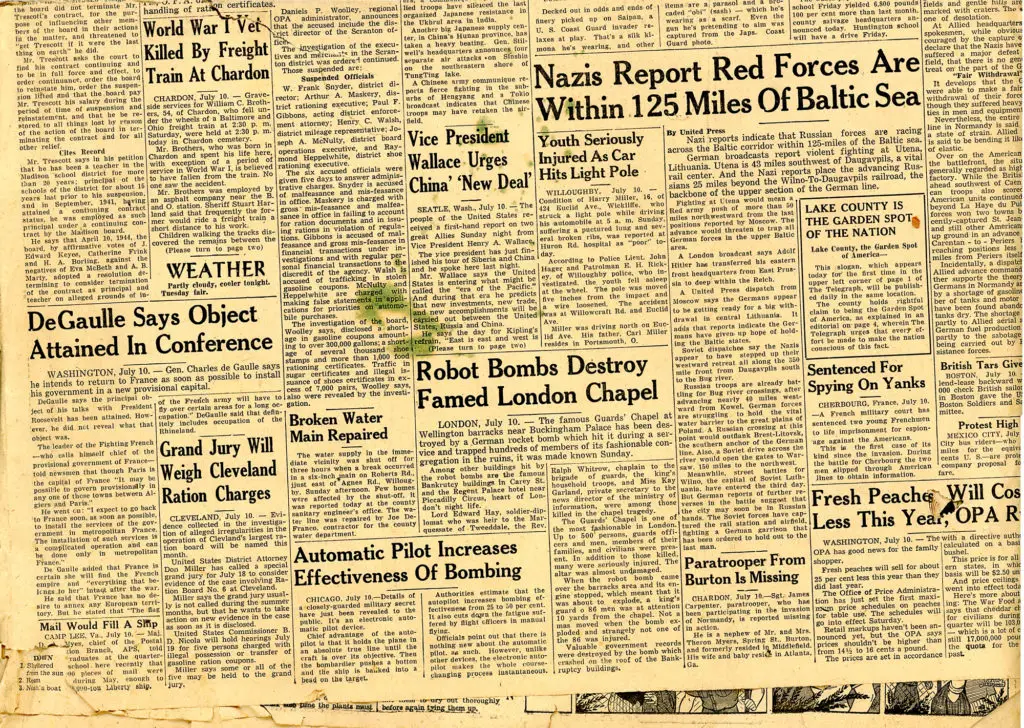 1940s painesville ohio newspaper