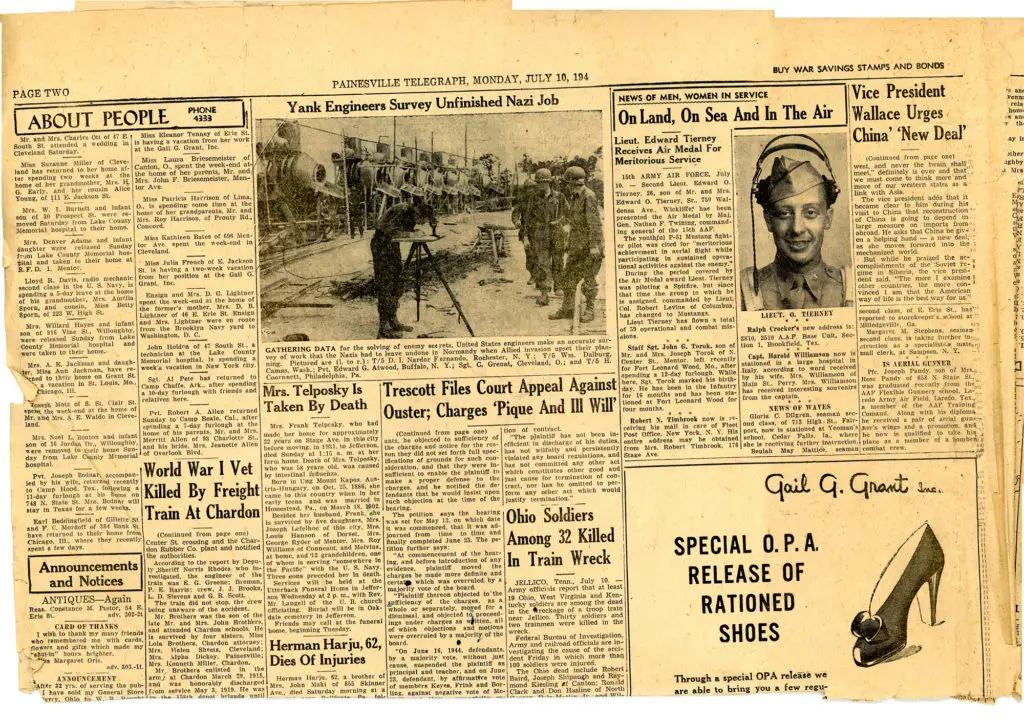 1940s painesville ohio newspaper