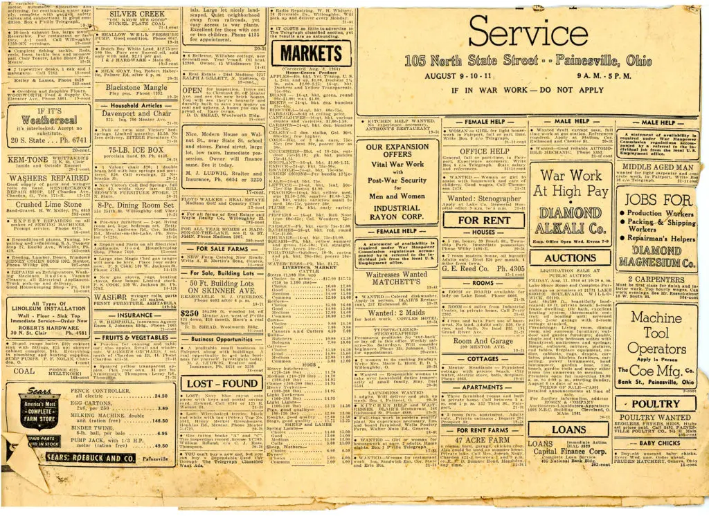 1940s painesville newspaper