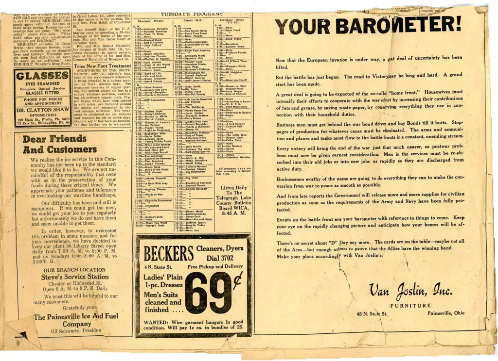 1940s painesville ohio newspaper