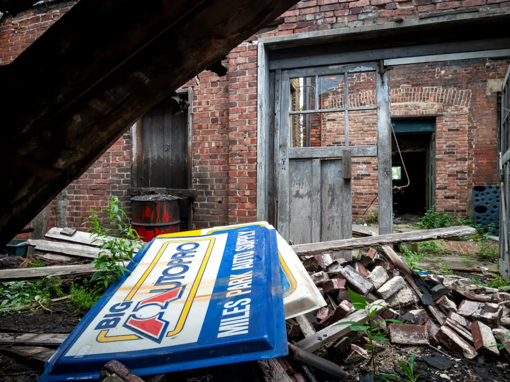 abandoned miles park auto building in cleveland