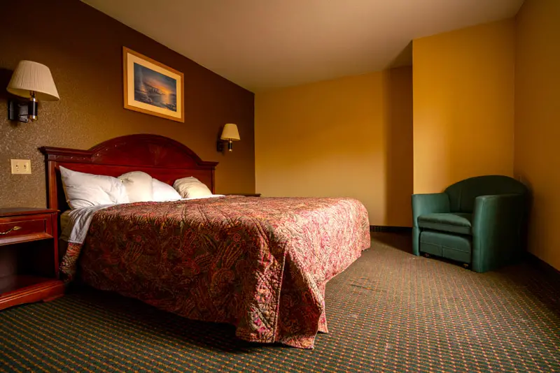 abandoned hotel room