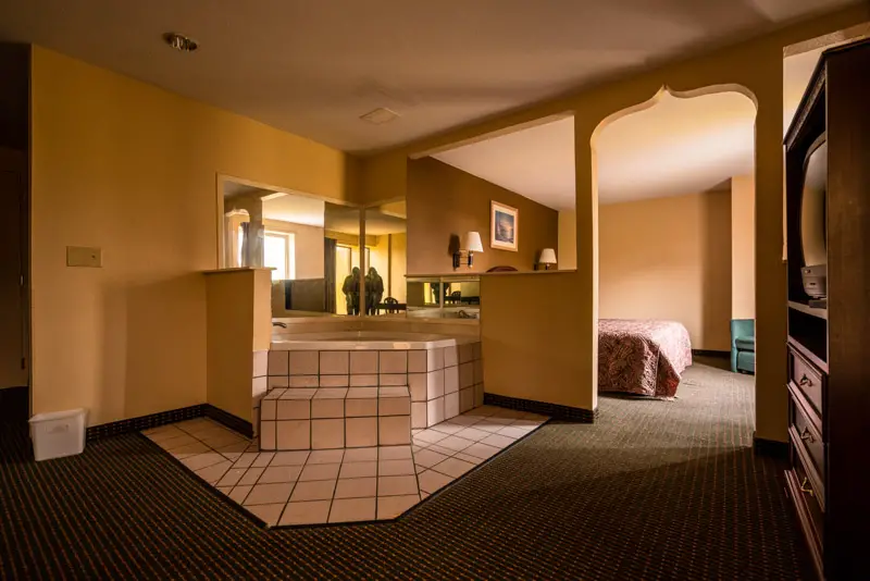 abandoned hotel room