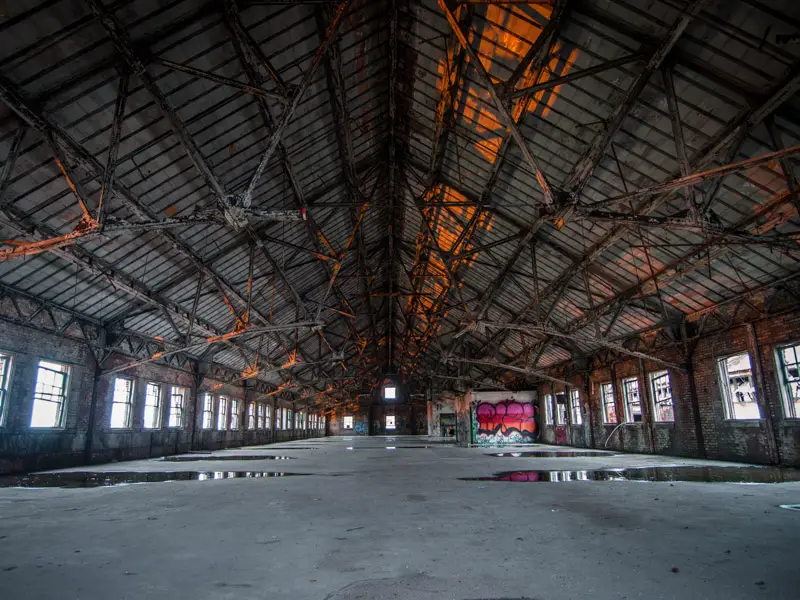 abandoned rusty westinghouse factory in cleveland, ohio