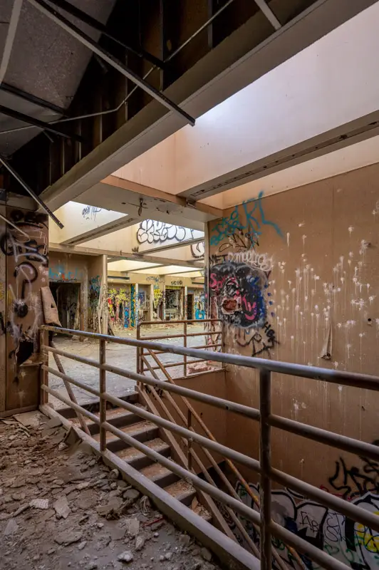abandoned George Air Force Base hospital stairwell