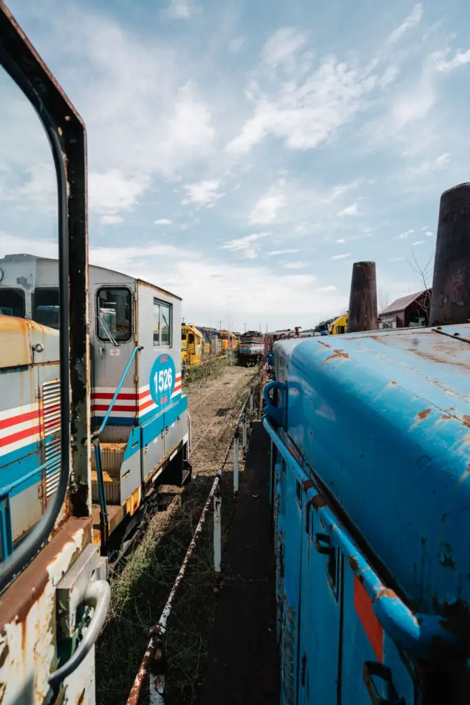 train cars at Larry's Truck & Electric