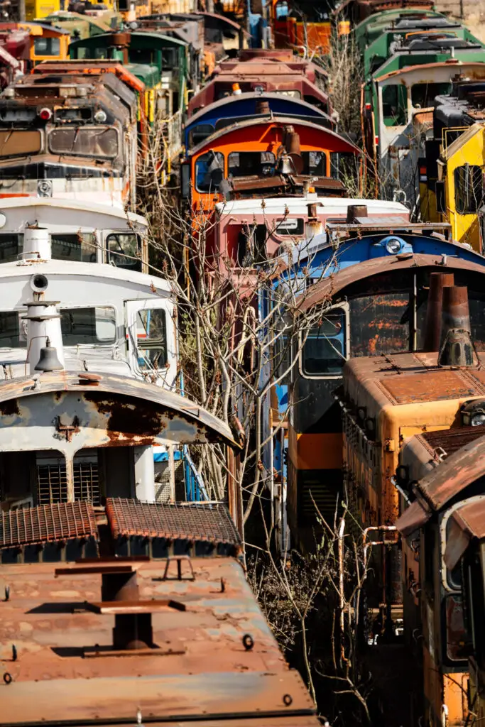 train cars at Larry's Truck & Electric