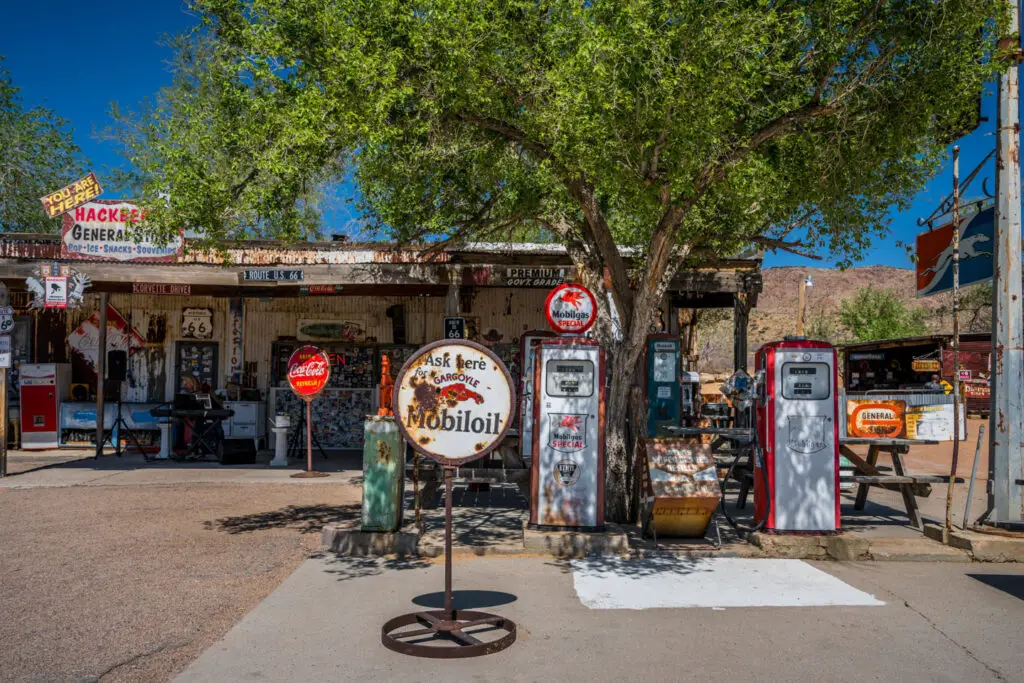 vintage gas pumps in hackberry arizona