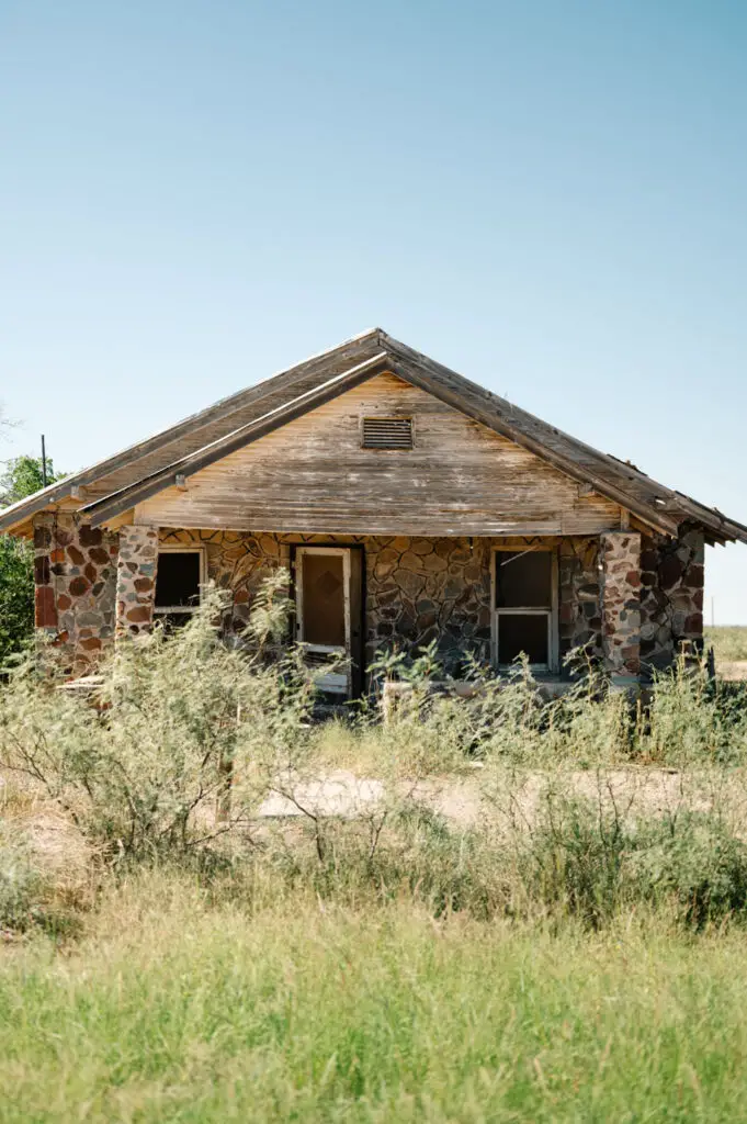 abandoned home in the ghost town of Verhalen Texas